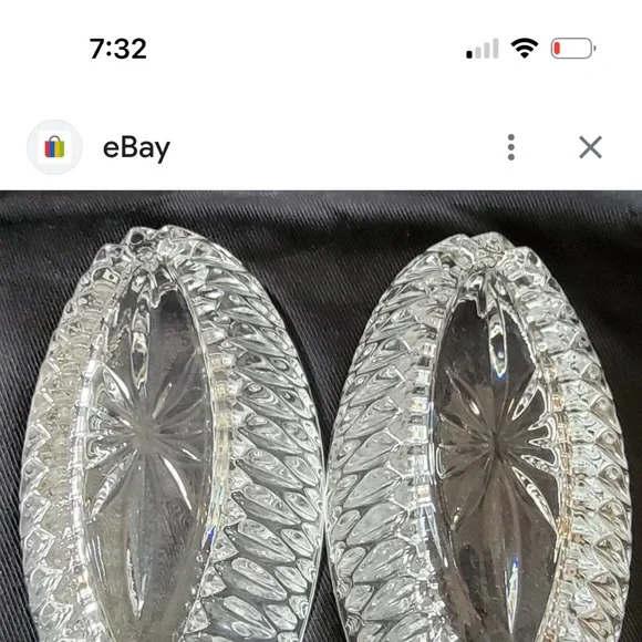 Princess House Crystal silverware set of 2 Royal Highlights Pattern Starburst - Picture 4 of 6